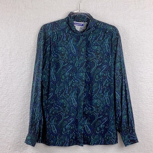 Pendleton Women’s Size 14 Paisley Button Down Long Sleeve Blouse. - Picture 1 of 10